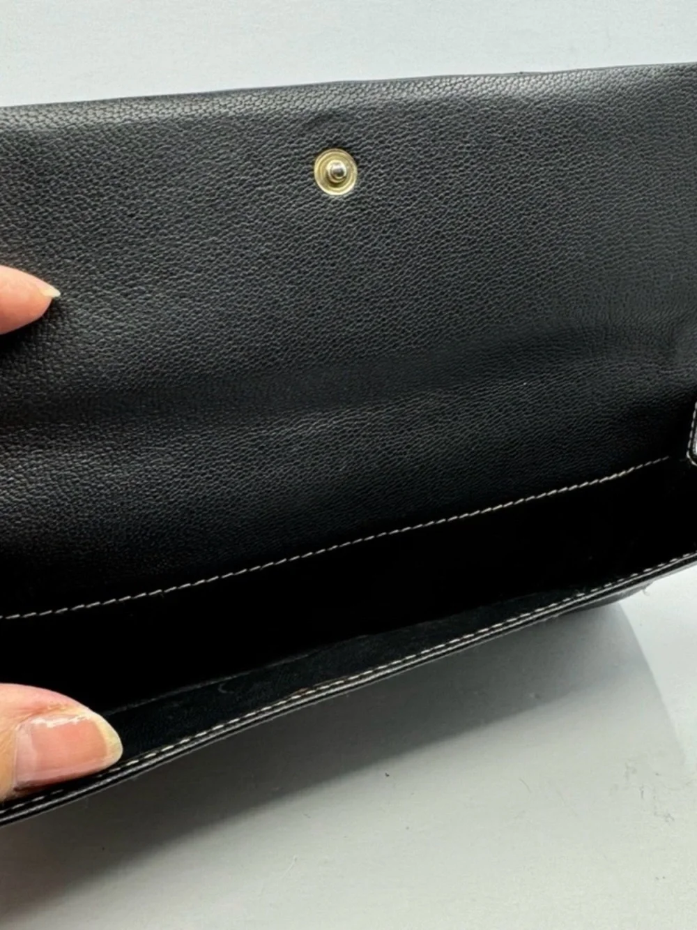 Gucci Black Leather Wallet with Gold Chain and Sherry line Web - Picture 4 of 6